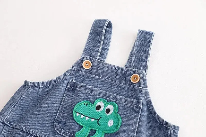 Cozy Denim Boys and Girls Jumpsuit with Hoodie
