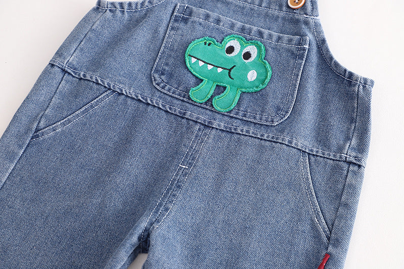 Cozy Denim Boys and Girls Jumpsuit with Hoodie