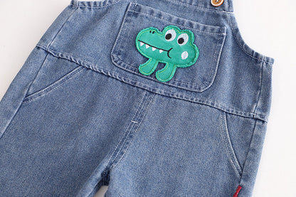 Cozy Denim Boys and Girls Jumpsuit with Hoodie