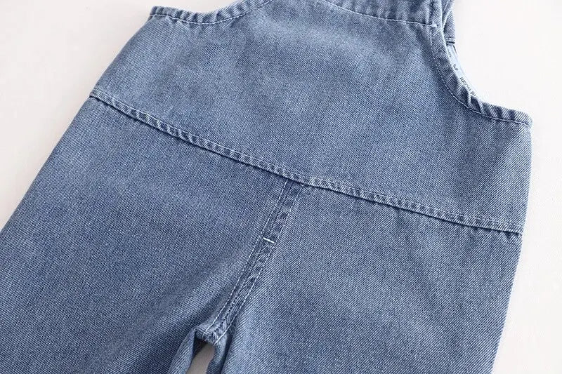Cozy Denim Boys and Girls Jumpsuit with Hoodie