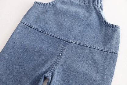 Cozy Denim Boys and Girls Jumpsuit with Hoodie