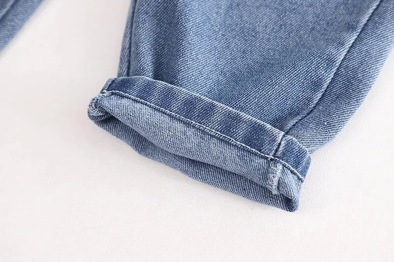 Cozy Denim Boys and Girls Jumpsuit with Hoodie