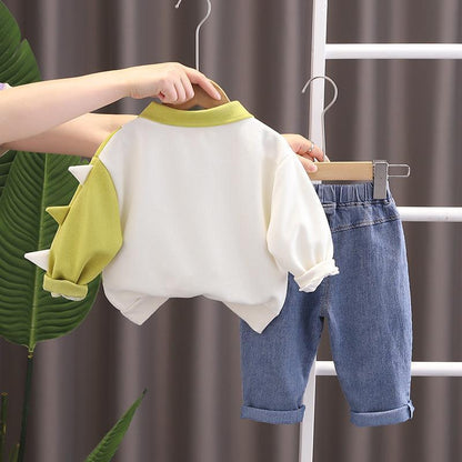 Cozy Dinosaur Tshirt and Jeans Boys Set