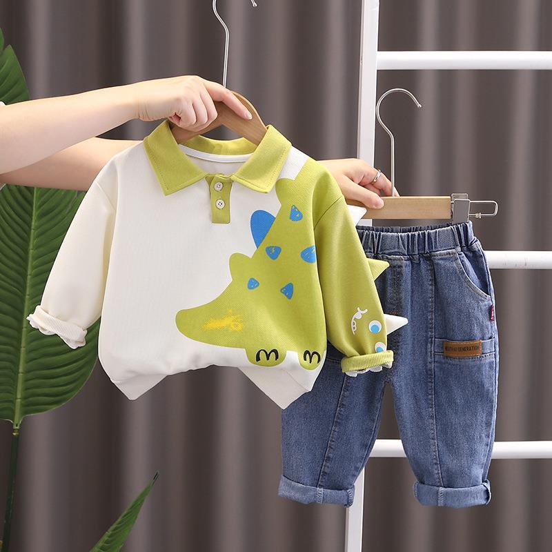 Cozy Dinosaur Tshirt and Jeans Boys Set