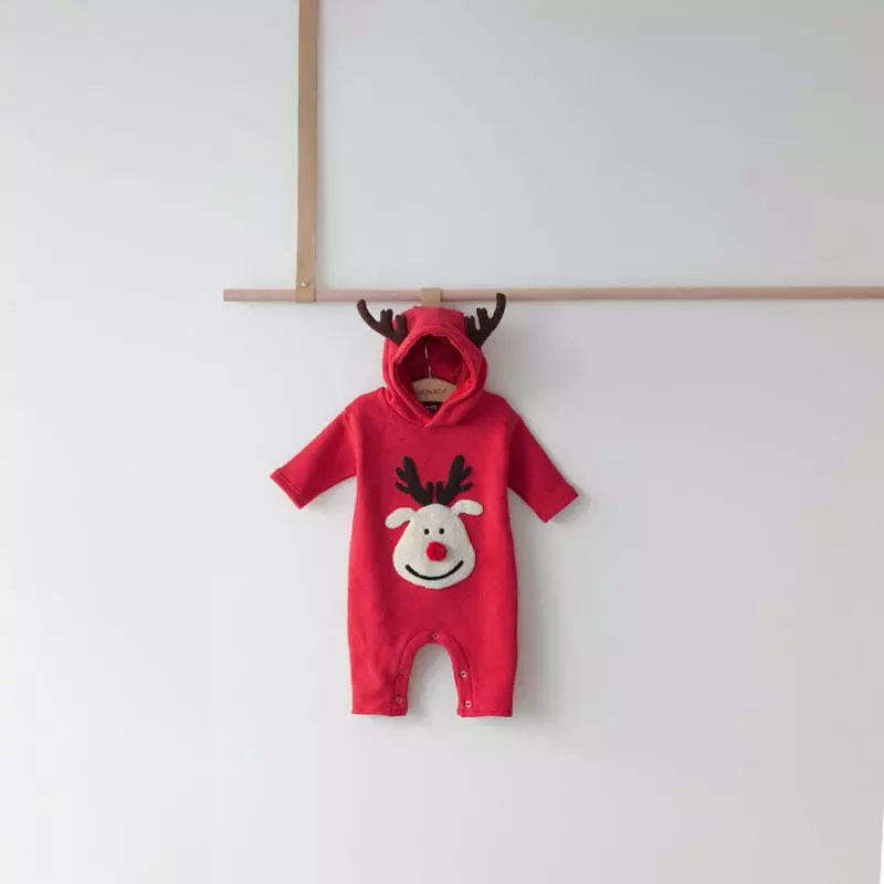 3D Reindeer Baby Girls and Boys Christmas Romper