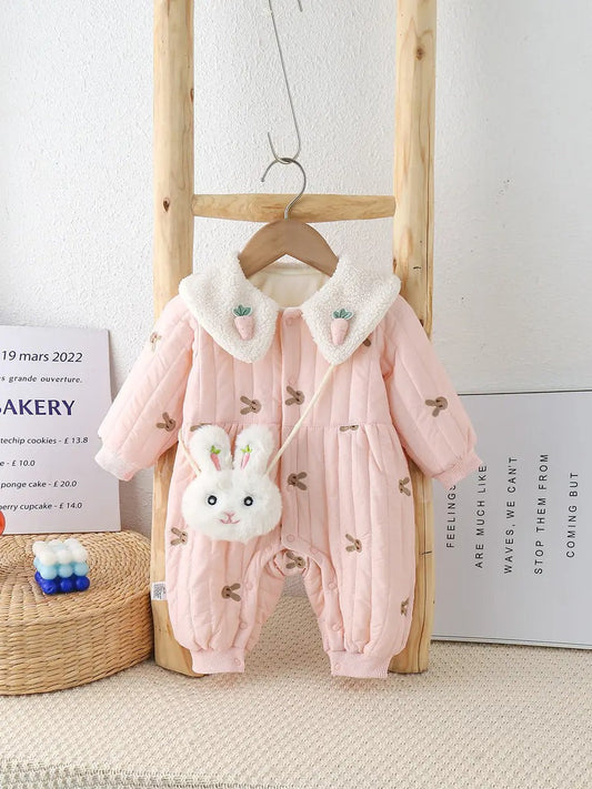 Adorable Baby Girls Romper with Bunny Sling