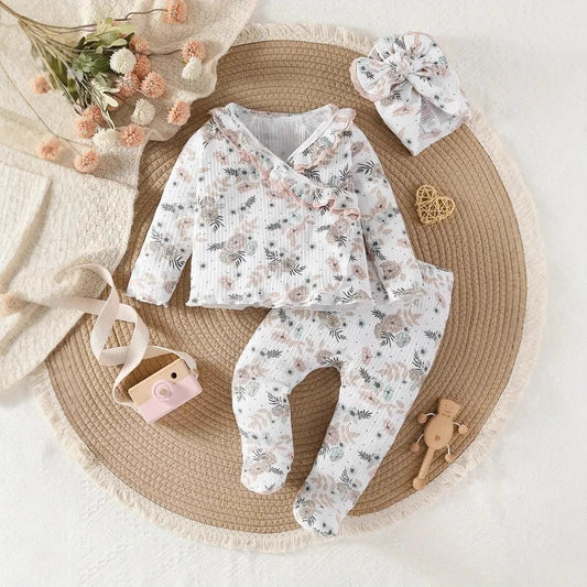 Amyra Baby Girls Set with Turban Hat