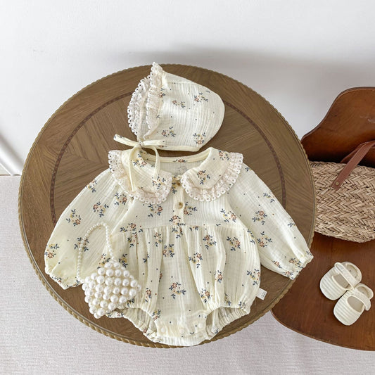 Bella Organic Baby Girls Romper with Cap