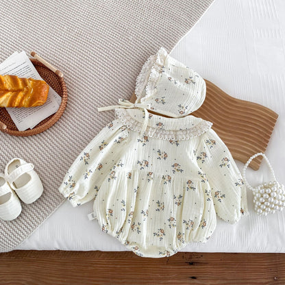 Bella Organic Baby Girls Romper with Cap