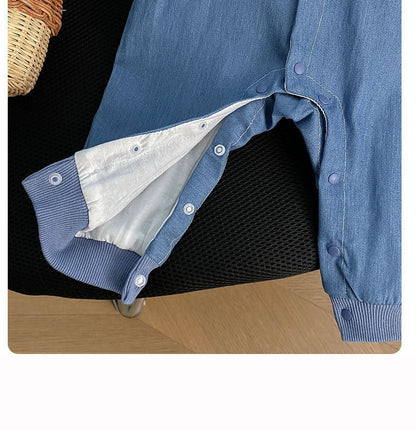 Cowboy Bear Baby Boys Suspender Jumpsuit