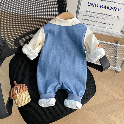 Cowboy Bear Baby Boys Suspender Jumpsuit