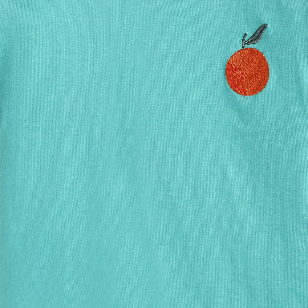 Half Sleeves Unisex Co-ord Set | Aqua Orange