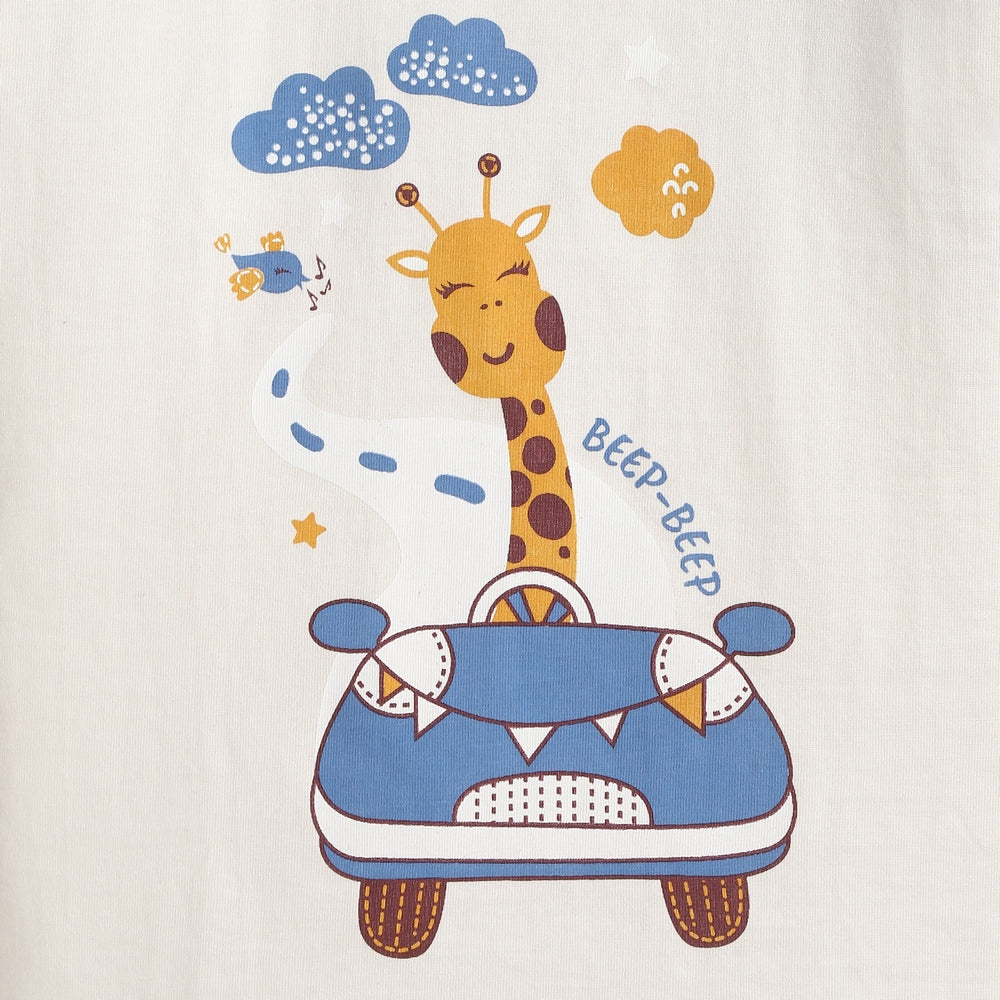 Half Sleeves Unisex Co-ord Set | Giraffe Beep