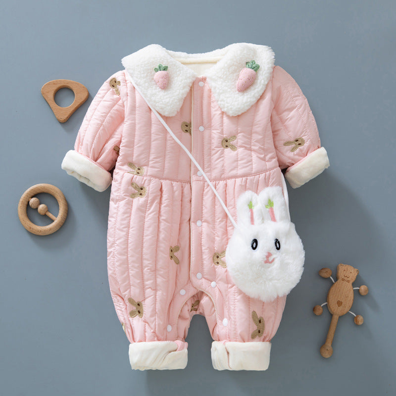 Adorable Baby Girls Romper with Bunny Sling