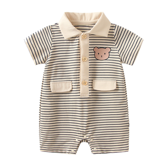 Bear Collared Baby Boys Romper