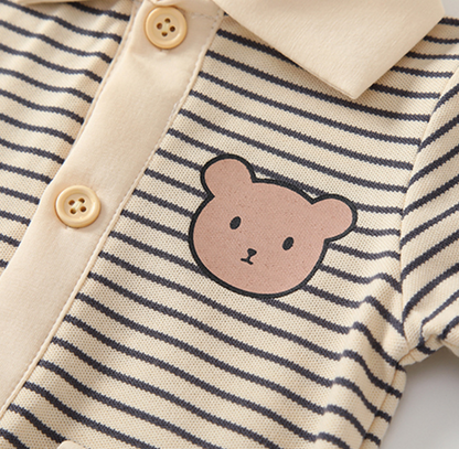 Bear Collared Baby Boys Romper