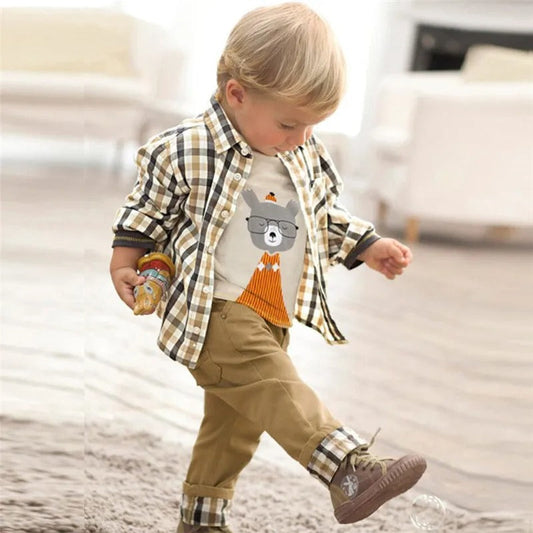 Checkered Jacket Three Piece Set
