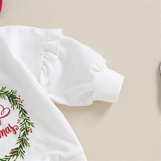 Baby Girls Merry Christmas Top with Bell Bottom Set