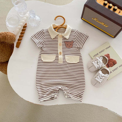 Bear Collared Baby Boys Romper
