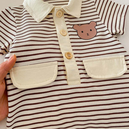 Bear Collared Baby Boys Romper