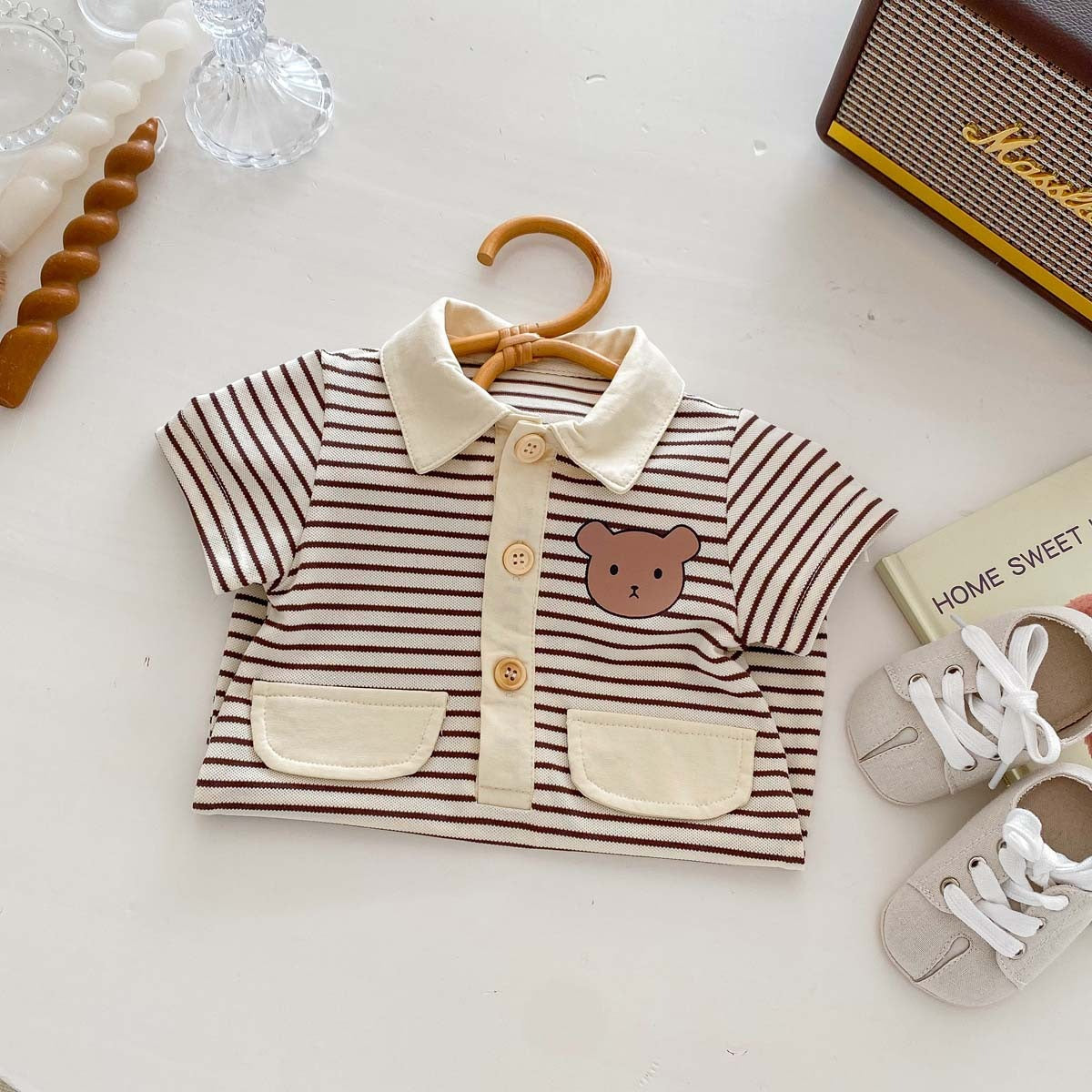 Bear Collared Baby Boys Romper