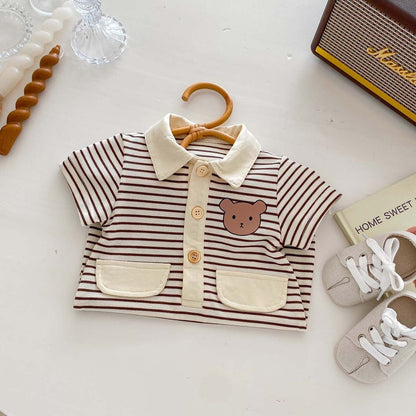 Bear Collared Baby Boys Romper