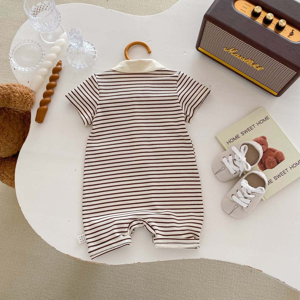 Bear Collared Baby Boys Romper