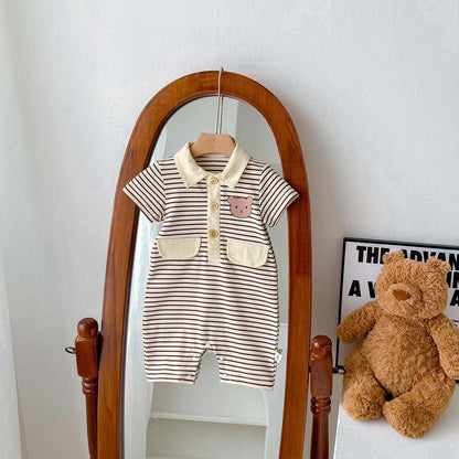 Bear Collared Baby Boys Romper
