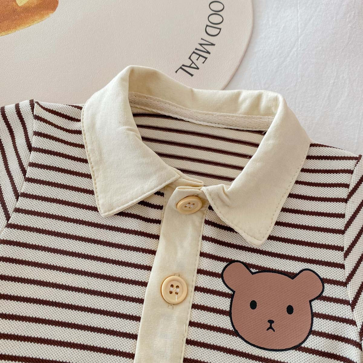 Bear Collared Baby Boys Romper