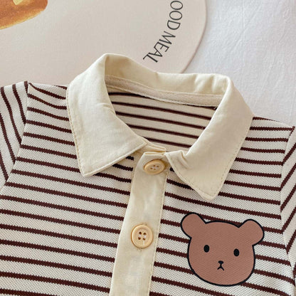Bear Collared Baby Boys Romper